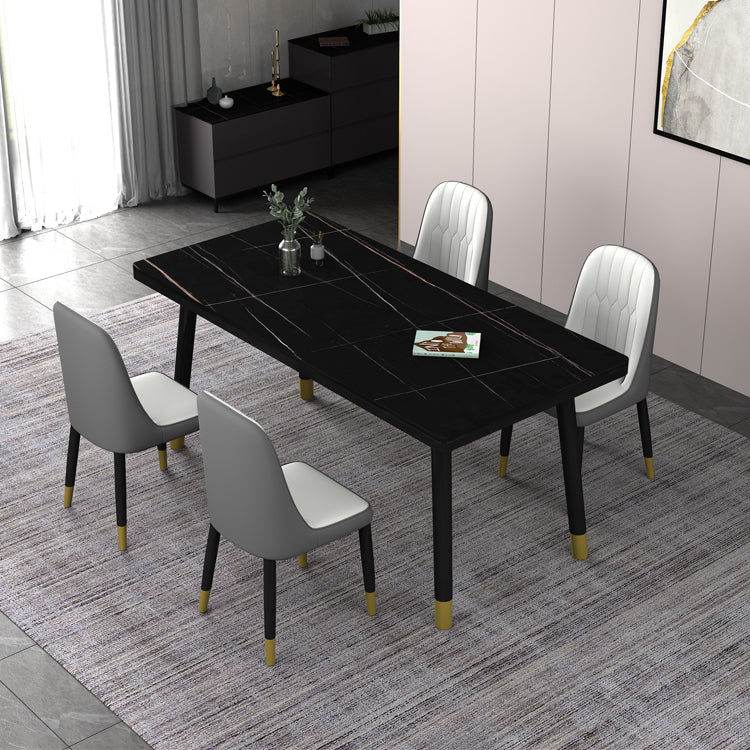 Dining Room Set Nordic Sintered Stone Rectangular Dining Table with Trestle Base