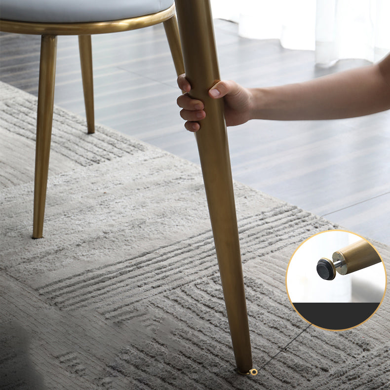 Scandinavian Style Sintered Stone Rectangle Dining Set with 4 Gold Legs Base