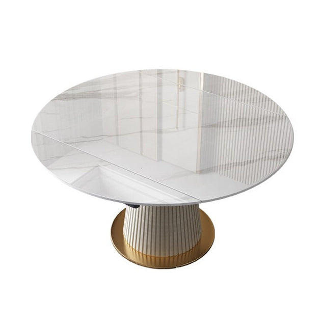 Round Contemporary Sintered Stone Dining Room Set Standard Dining Furniture Set