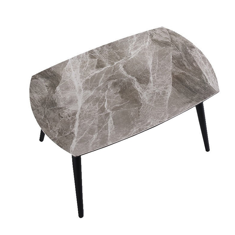 Modern Metal Dining Room Set Standard Height Black Legs Dining Set with Rectangle Table