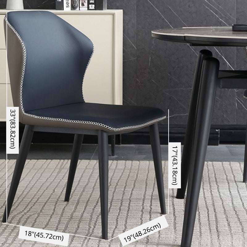 Modern Metal Dining Room Set Standard Height Black Legs Dining Set with Rectangle Table