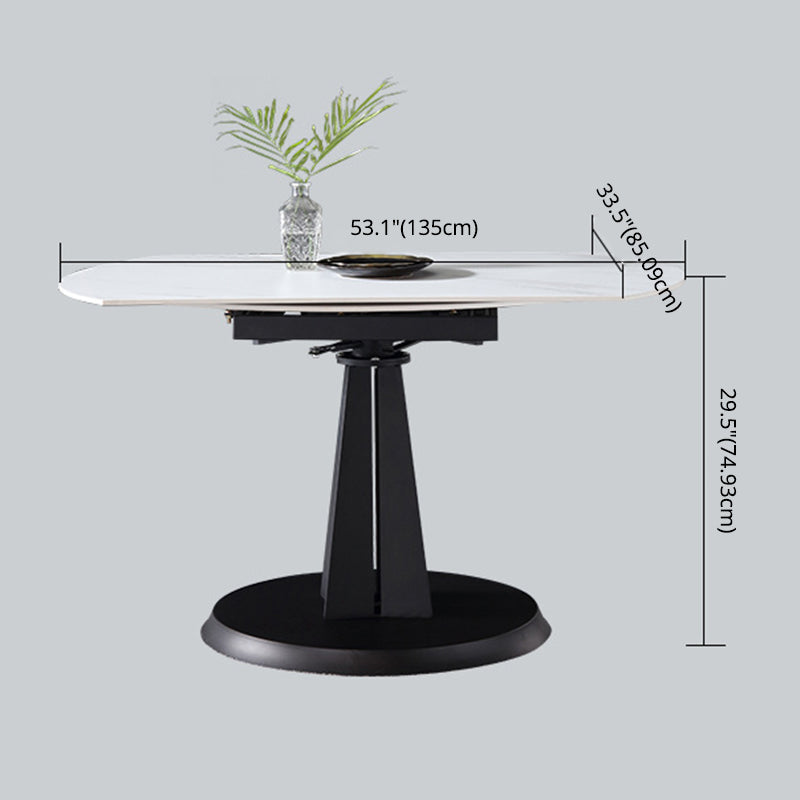 Metal Modern Comedor juego con mesa redonda y base de comedor de base de pedestal con sillas de ala