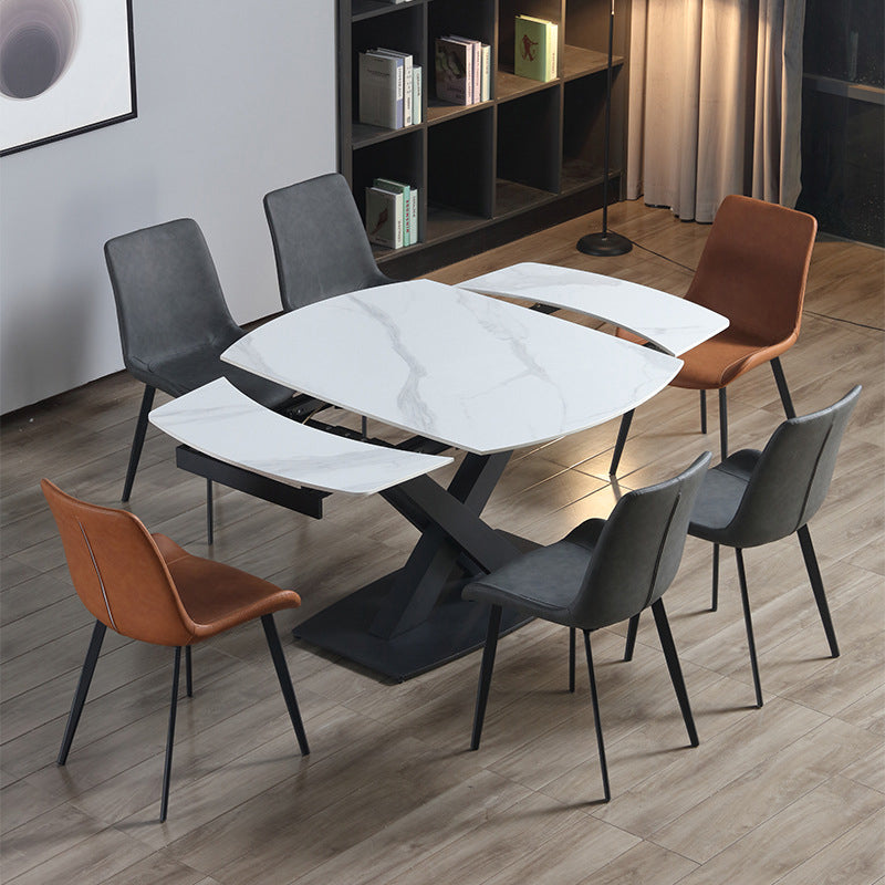 Extendable Modern Kitchen Sintered Stone Furniture Standard Height Dining Room Table Set