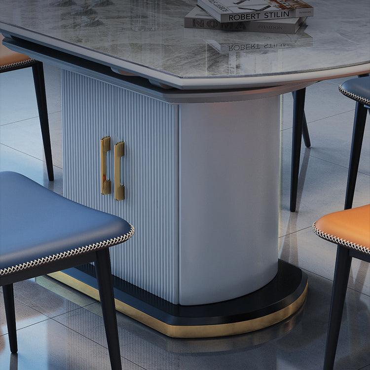 Zeitgenössischer Sinterstein Esszimmer Set faltbare Standardhöhe formelle Esstischmöbel