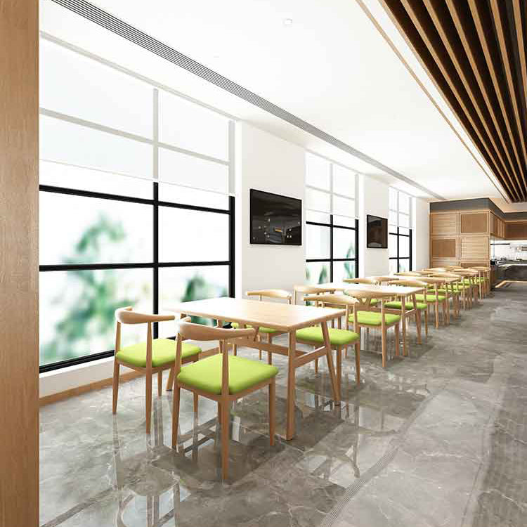 Rectangle Contemporary MDF Dining Room Set Standard Height Dining Furniture Set with Trestle Base