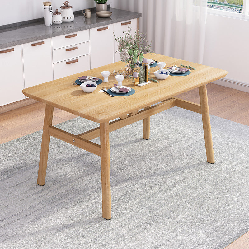 Rectángulo Conjunto de comedor contemporáneo MDF Conjunto de muebles de comedor de altura estándar con base de caballete