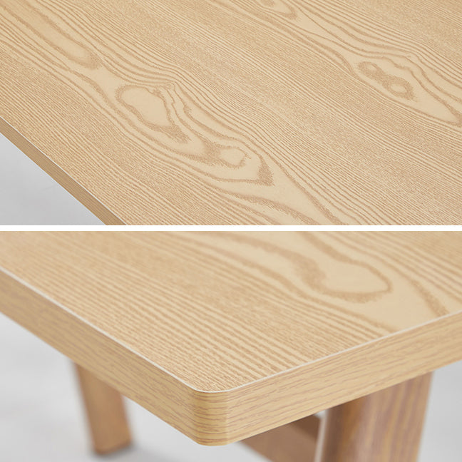 5 Pcs MDF Modern Dining Room Set with Rectangle Table and Pedestal Base Dining Set