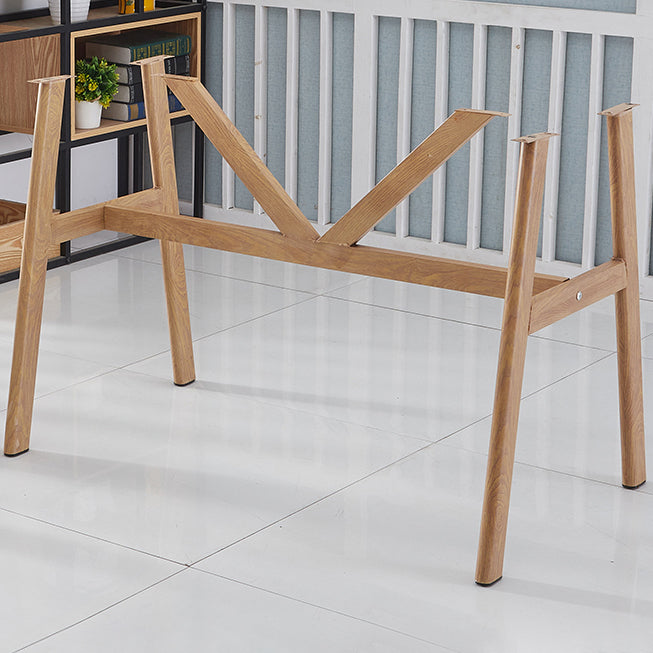 5 Pcs MDF Modern Dining Room Set with Rectangle Table and Pedestal Base Dining Set