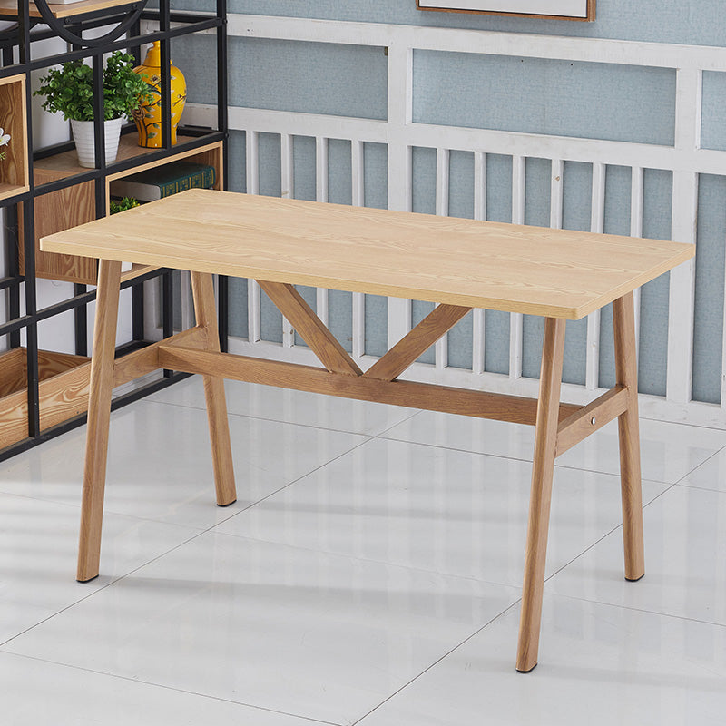 5 Pcs MDF Modern Dining Room Set with Rectangle Table and Pedestal Base Dining Set