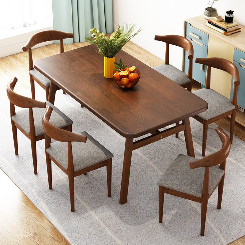 Modern Style Solid Wood Top Dining Furniture Set with Rectangle Shape Dining Table Furniture