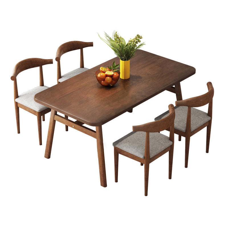 Modern Style Solid Wood Top Dining Furniture Set with Rectangle Shape Dining Table Furniture