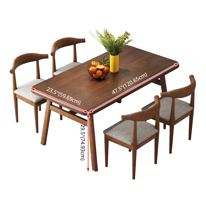 Modern Style Solid Wood Top Dining Furniture Set with Rectangle Shape Dining Table Furniture