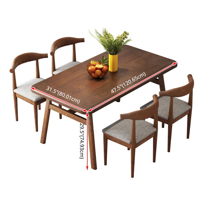 Modern Style Solid Wood Top Dining Furniture Set with Rectangle Shape Dining Table Furniture