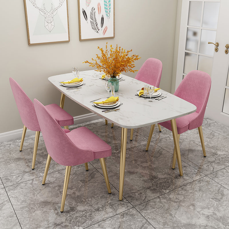 Scandinavian Sintered Stone Dining Table Sets with 4 Legs Base Dining Furniture for Home Use