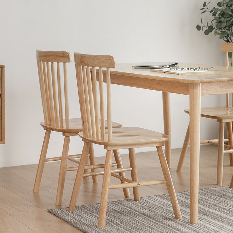 Contemporary Solid Wood Top Dining Set with 4 Legs Fixed Table Dinette Set for Restaurant