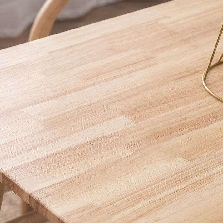 Contemporary Solid Wood Top Dining Set with 4 Legs Fixed Table Dinette Set for Restaurant