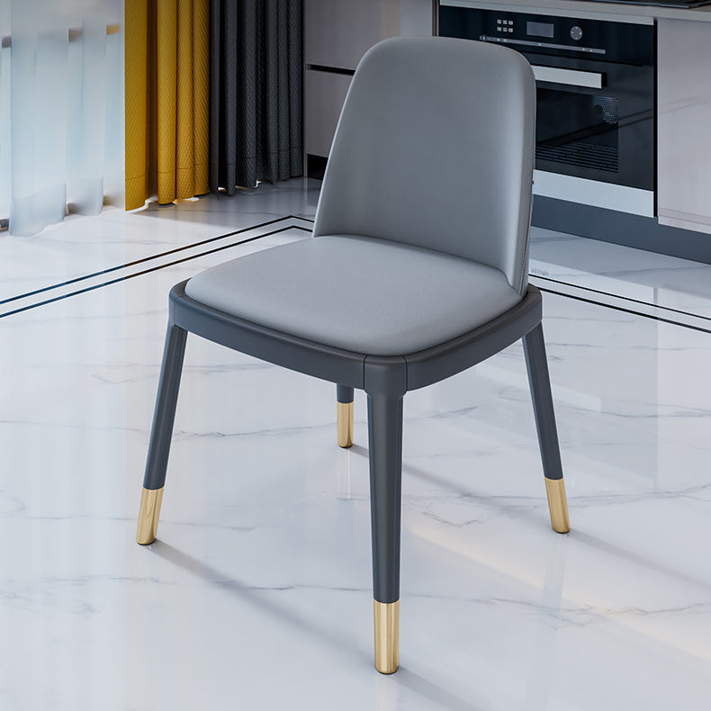 Minimalist Style Traditional Height Dining Set with Fixed Table and 4 Black Legs Base