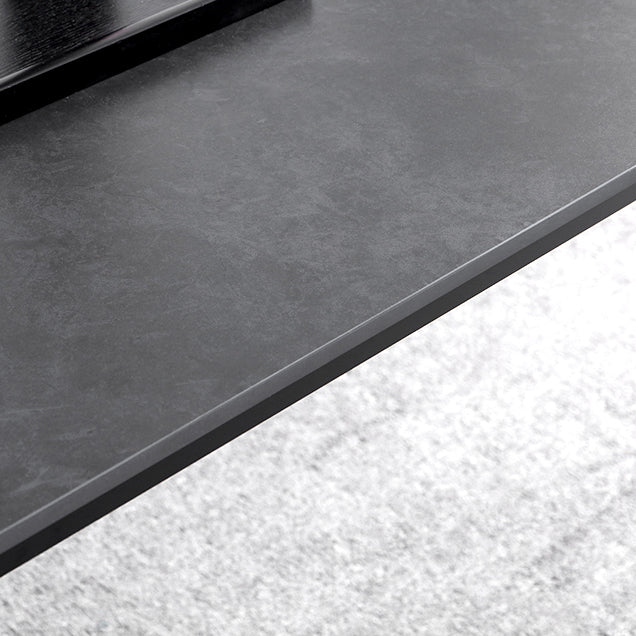 Modern Style Traditional Height Dining Set with Fixed Rectangle Shape Table and 4 Black Legs Base