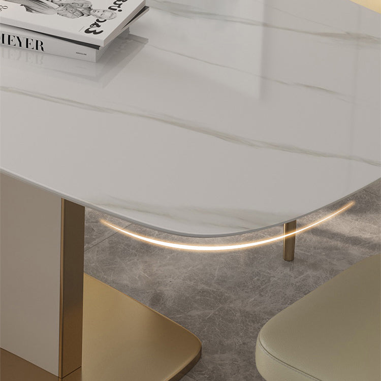 Moderner Stil Traditioneller Höhenfutter mit fester Rechteckform Table und Sockelbasis