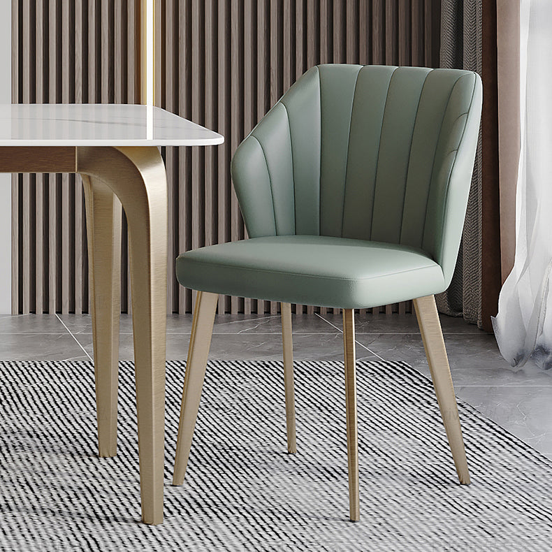 Modern Style Traditional Height Dining Set with Fixed Rectangle Shape Table and 4 Gold Legs Base