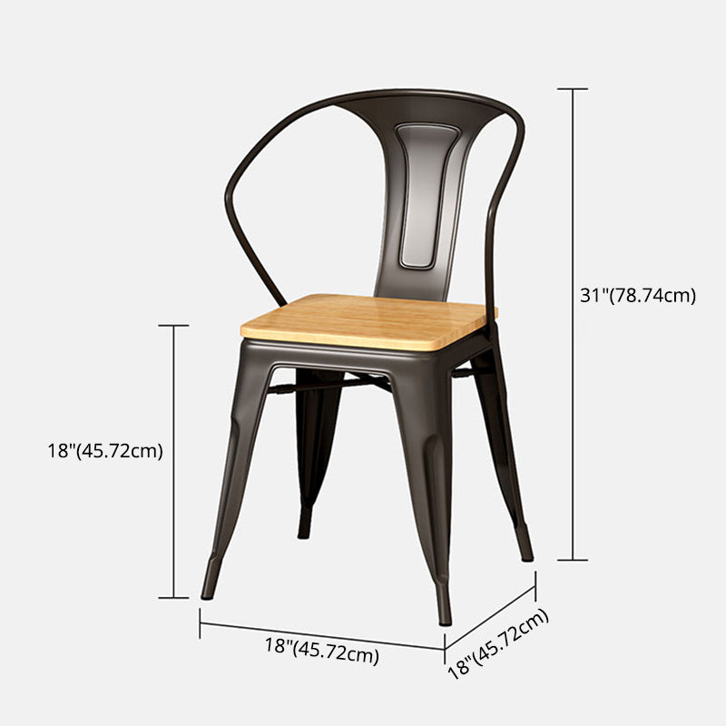 Industrial Style Solid Wood Dining Set with Fixed Table and 4 Legs Base for Home Use