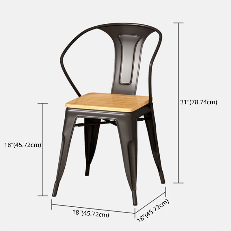 Industrial Style Solid Wood Dining Set with Traditional Height Fixed Table and Trestle Base
