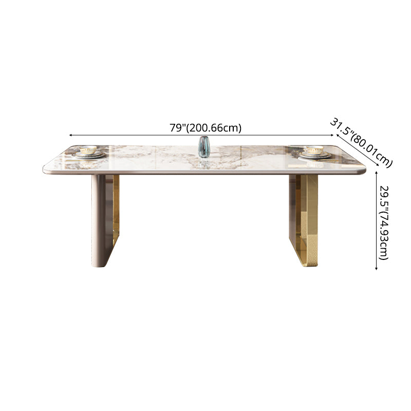 Dining Table Set Modern with Sintered Stone Dining Table and Padded Chairs