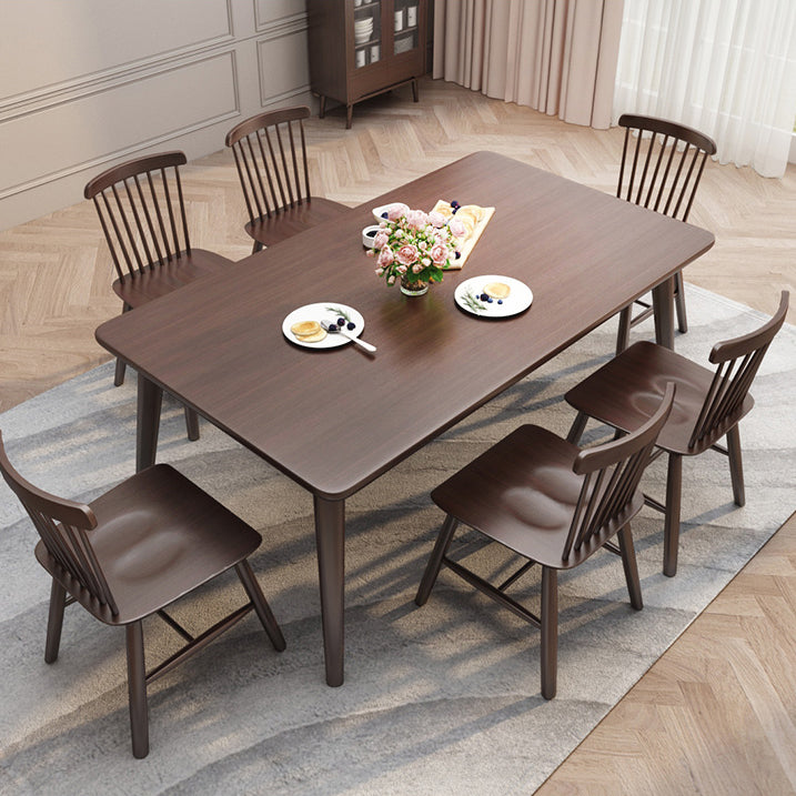 Minimalist Solid Wood Dining Set with Oak Wood Dining Table and Chairs