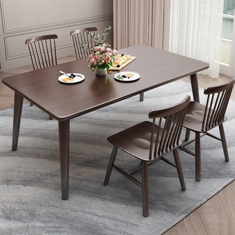 Minimalist Solid Wood Dining Set with Oak Wood Dining Table and Chairs
