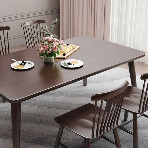 Minimalist Solid Wood Dining Set with Oak Wood Dining Table and Chairs