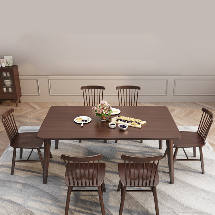 Minimalist Solid Wood Dining Set with Oak Wood Dining Table and Chairs