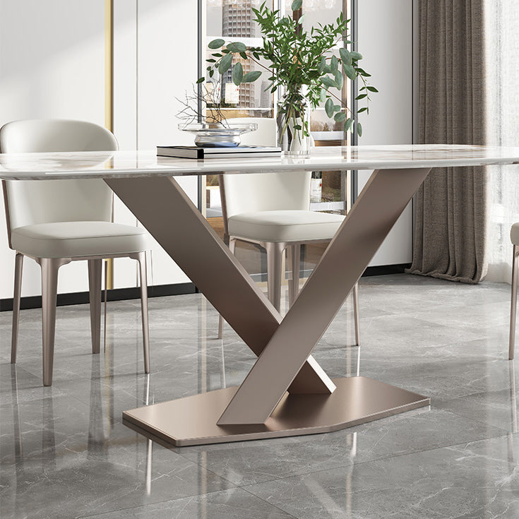 Minimalist Dining Table Sets with Rectangle Shape Table and Upholstered Chairs