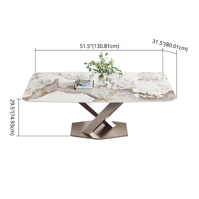 Minimalist Dining Table Sets with Rectangle Shape Table and Upholstered Chairs