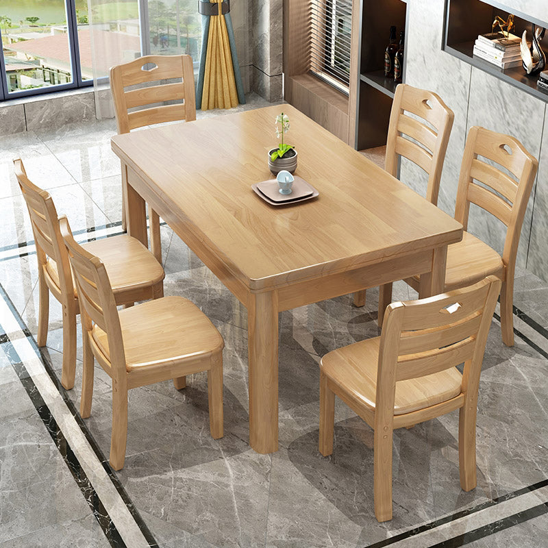 Contemporary Style Dining Room Table Set with Solid Wood Table and Chairs