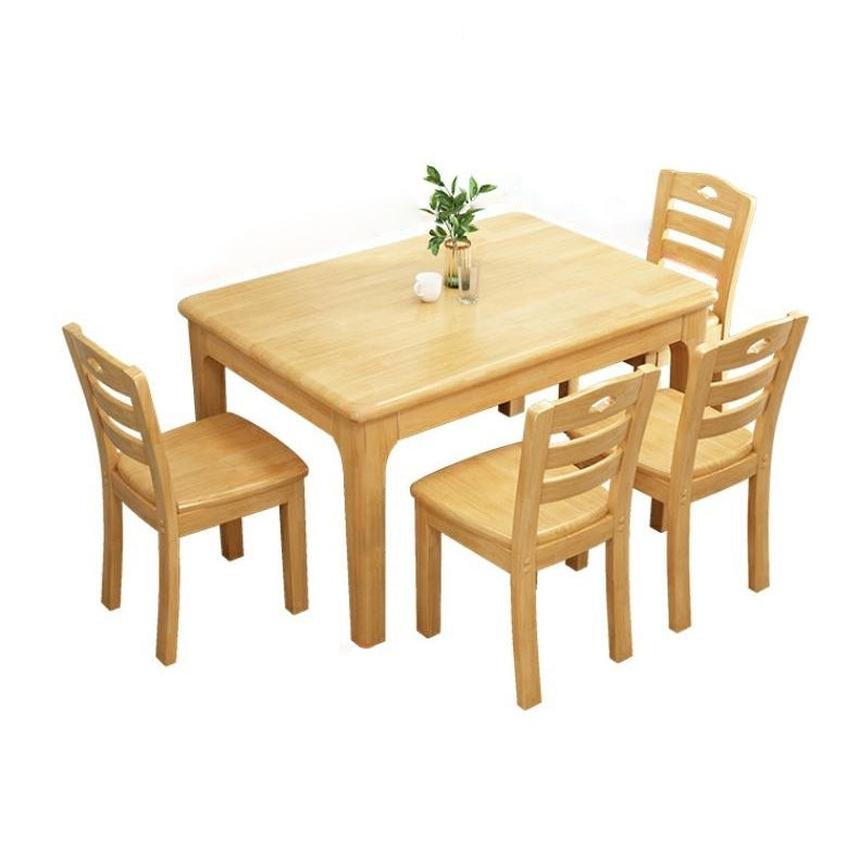 Contemporary Style Dining Room Table Set with Solid Wood Table and Chairs