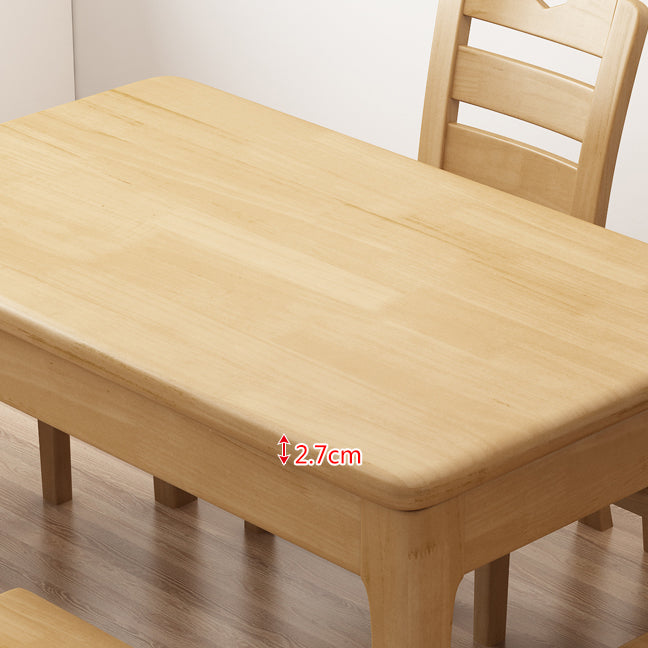 Contemporary Style Dining Room Table Set with Solid Wood Table and Chairs