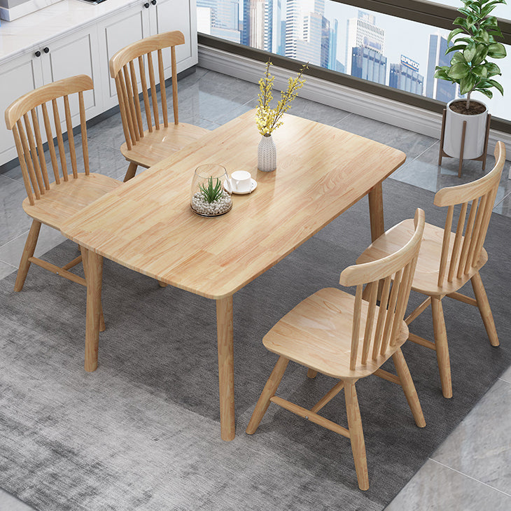 Moderne houten tafel set van 5/7 met rechthoektafel dinerset met winsorstoelen