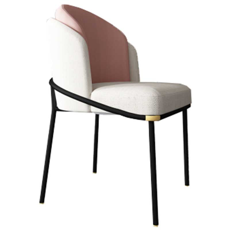 Chaises de salle à manger de salle à manger de chaise latérale de toile de style industriel avec les jambes en métal