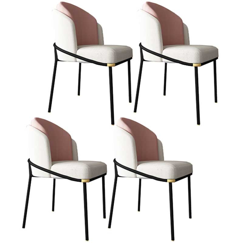 Chaises de salle à manger de salle à manger de chaise latérale de toile de style industriel avec les jambes en métal