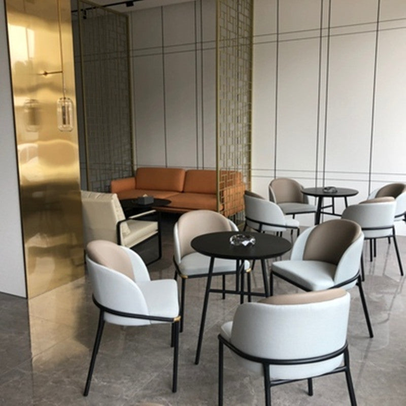 Chaises de salle à manger de salle à manger de chaise latérale de toile de style industriel avec les jambes en métal