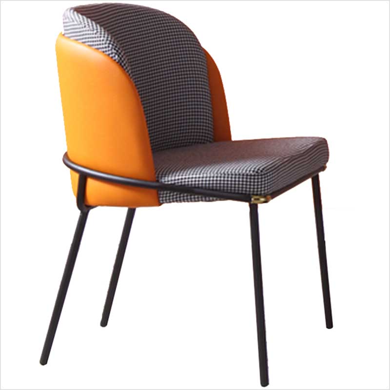 Chaises de salle à manger de salle à manger de chaise latérale de toile de style industriel avec les jambes en métal