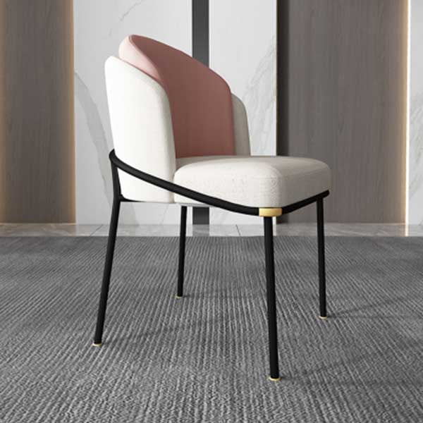 Chaises de salle à manger de salle à manger de chaise latérale de toile de style industriel avec les jambes en métal