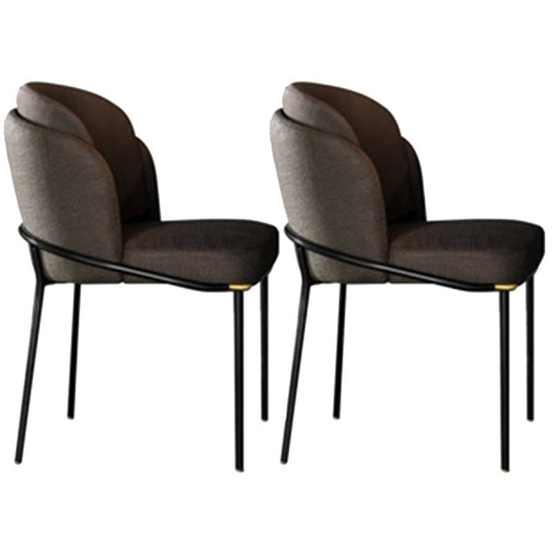 Chaises de salle à manger de salle à manger de chaise latérale de toile de style industriel avec les jambes en métal
