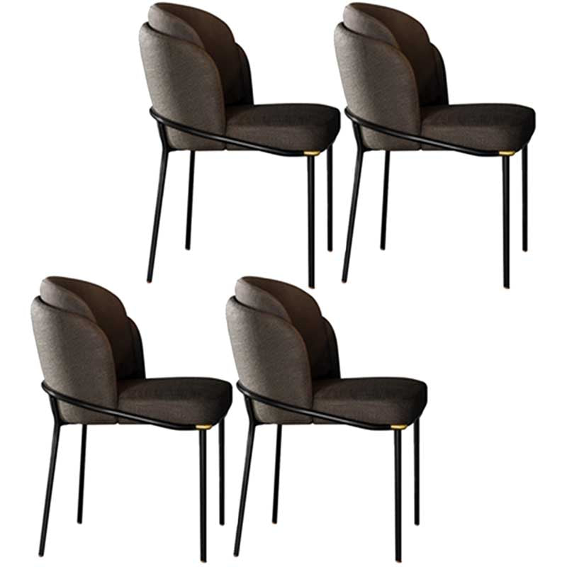 Chaises de salle à manger de salle à manger de chaise latérale de toile de style industriel avec les jambes en métal