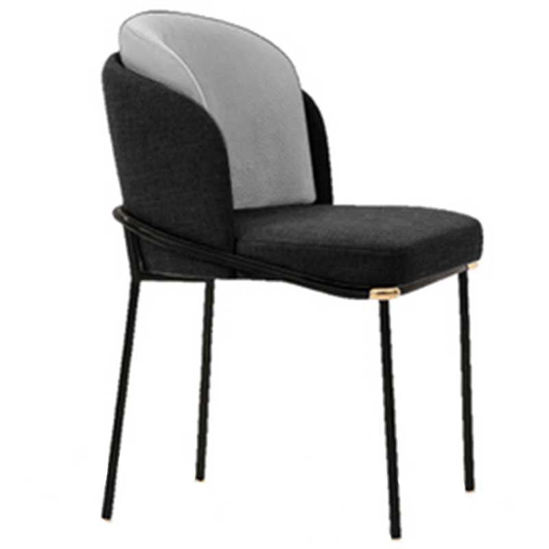 Chaises de salle à manger de salle à manger de chaise latérale de toile de style industriel avec les jambes en métal
