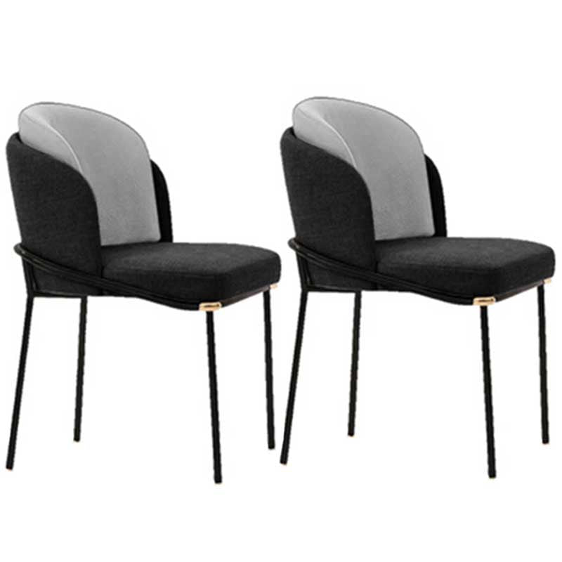 Chaises de salle à manger de salle à manger de chaise latérale de toile de style industriel avec les jambes en métal