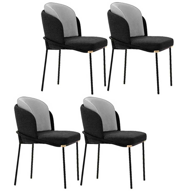 Chaises de salle à manger de salle à manger de chaise latérale de toile de style industriel avec les jambes en métal