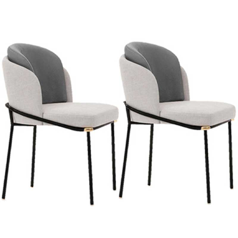 Chaises de salle à manger de salle à manger de chaise latérale de toile de style industriel avec les jambes en métal