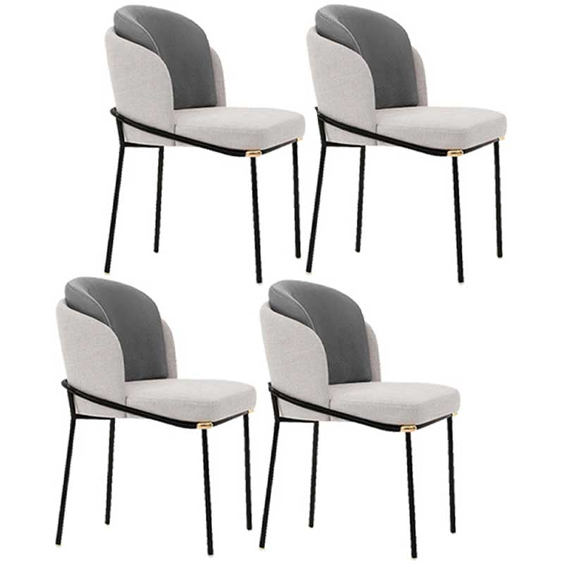 Chaises de salle à manger de salle à manger de chaise latérale de toile de style industriel avec les jambes en métal