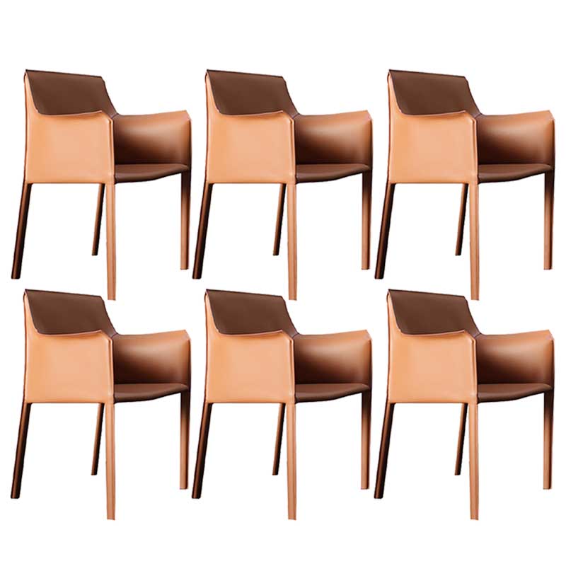 Contemporary Dining Chair 24'' Wide Arm Chair with Solid Back and 4 Metal Legs for Home Use